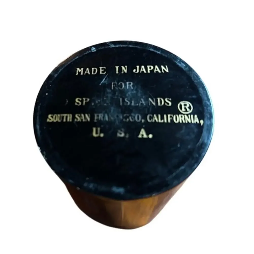 Vintage Japanese Black Lacquerware Tea Canister Chazutsu Floral Gold Maki-e J
